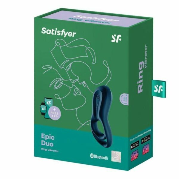 SATISFYER - APLICATIVO VIBRADOR DE ANEL EPIC DUO AZUL - Image 3