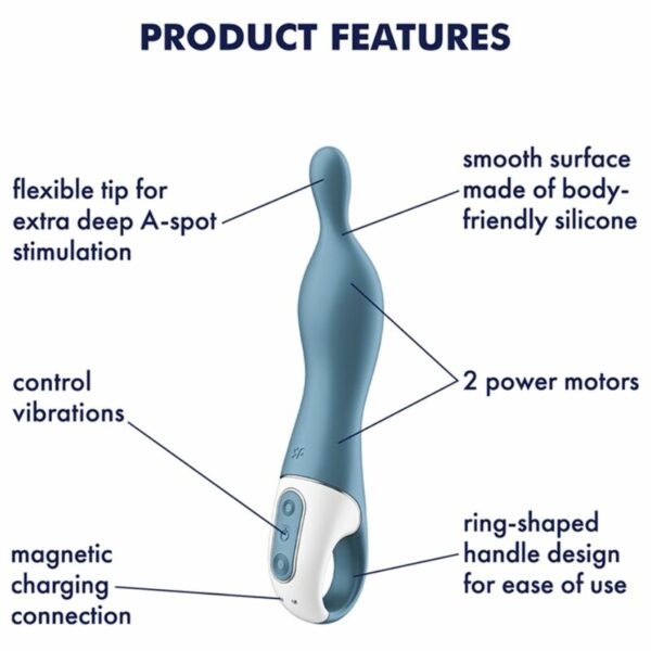 SATISFYER - VIBRADOR AMAZING 1 ASPOT AZUL - Image 4