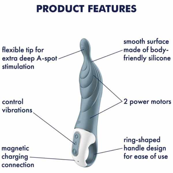 SATISFYER - VIBRADOR AMAZING 2 ASPOT CINZA - Image 4