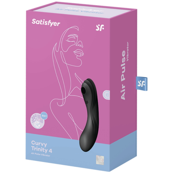 SATISFYER - VIBRADOR DE PULSO DE AR CURVY TRINITY 4 PRETO - Image 3