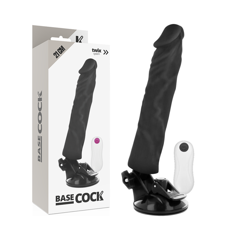 BASECOCK REALISTIC VIBRATOR REMOTE CONTROL PRETO 21 CM