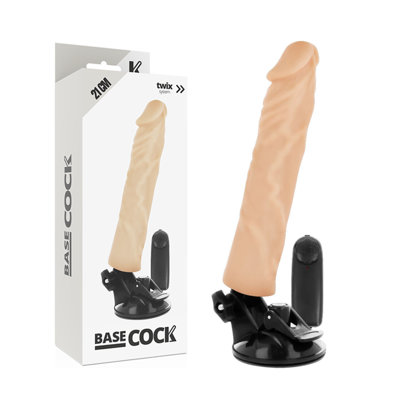 BASECOCK VIBRADOR REALÍSTICO CONTROLE REMOTO NATURAL PRETO 21CM