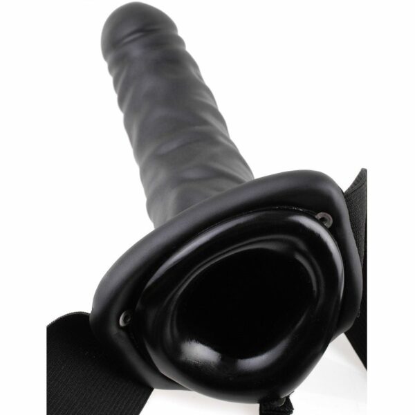 FETISH FANTASY SERIES - 19 CM VIBRATÓRIO OCO STRAP-ON PRETO - Image 4