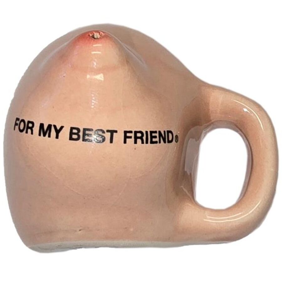 DIABLO PICANTE  ÍMÃ DE SEIO EM CANECA DE CERÂMICA “PARA MINHA MELHOR AMIGA”