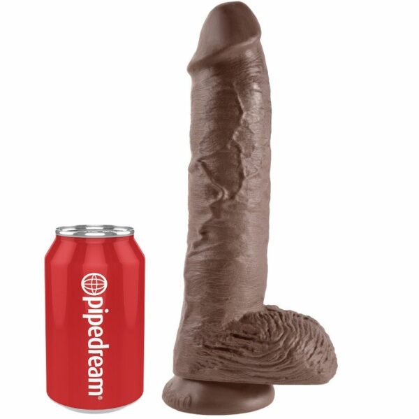 KING COCK - 10 DILDO CASTANHO COM BOLAS 25.4 CM - Image 3