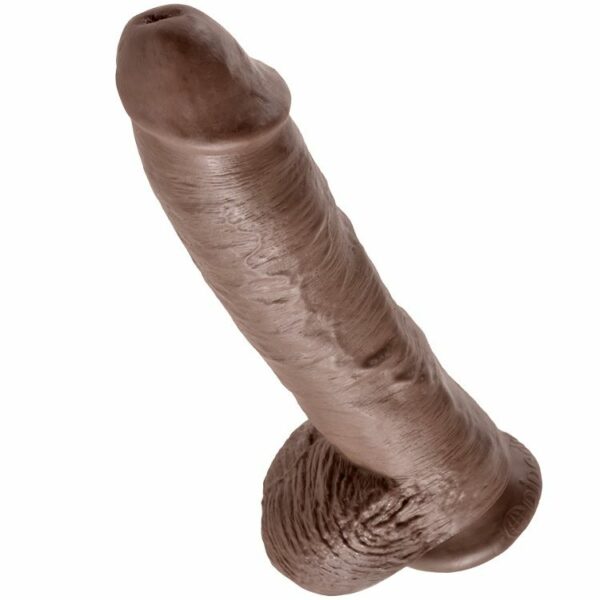 KING COCK - 10 DILDO CASTANHO COM BOLAS 25.4 CM - Image 4