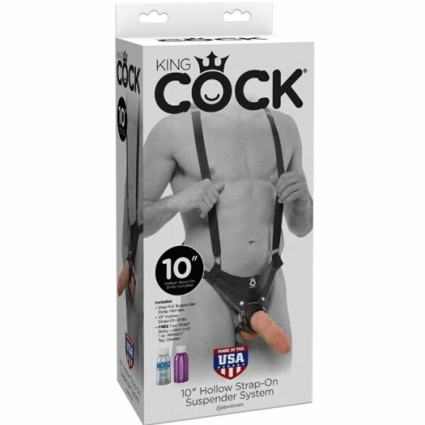 KING COCK - 25,5 CM HOLLOW STRAP-ON SUSPENDER SYSTEM CARNE - Image 2