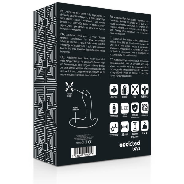 ADDICTED TOYS - MASSAGER ANAL VIBRAO PRETA - Image 5