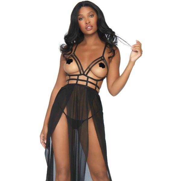 LEG AVENUE - VESTIDO MAXI CAGE E TANGA S/M - Image 2