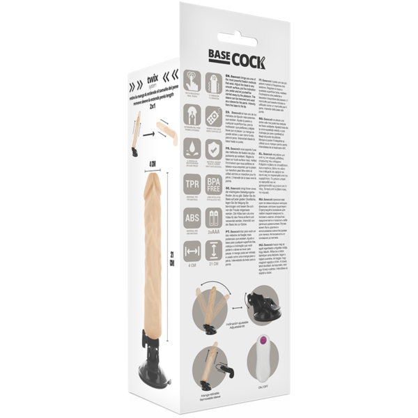 BASECOCK - VIBRADOR REALÍSTICO CONTROLE REMOTO NATURAL 21CM - Image 5